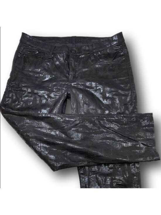Rock & Republic Denim - Women's Rock & Republic Skinny Jeans Size 14 Black Silver Snake Print